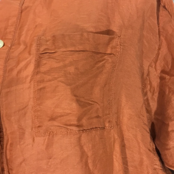 Ann Taylor Loft softened orange small button 3/4 - Picture 3 of 8
